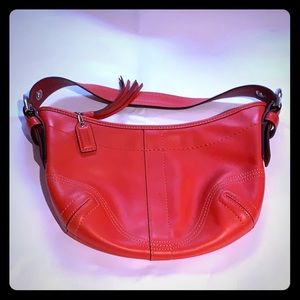 COACH Vintage Red Leather S Soho Hobo Shoulder Bag